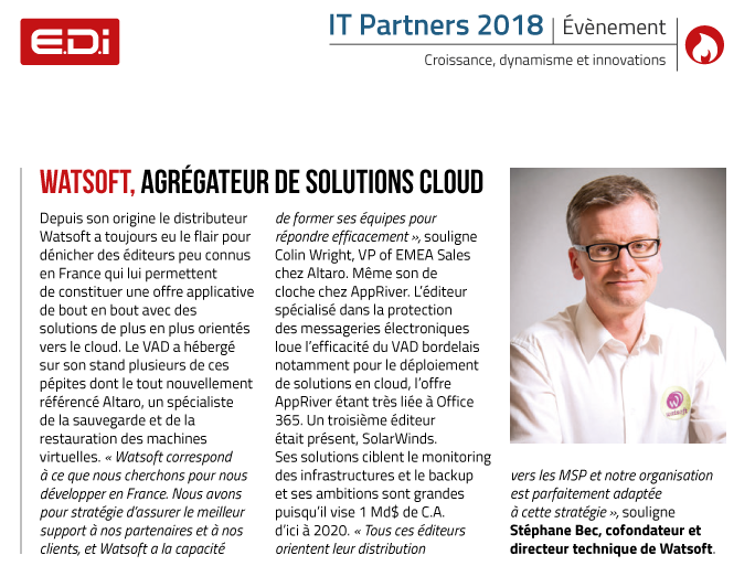 Watsoft - IT Partners 2018
